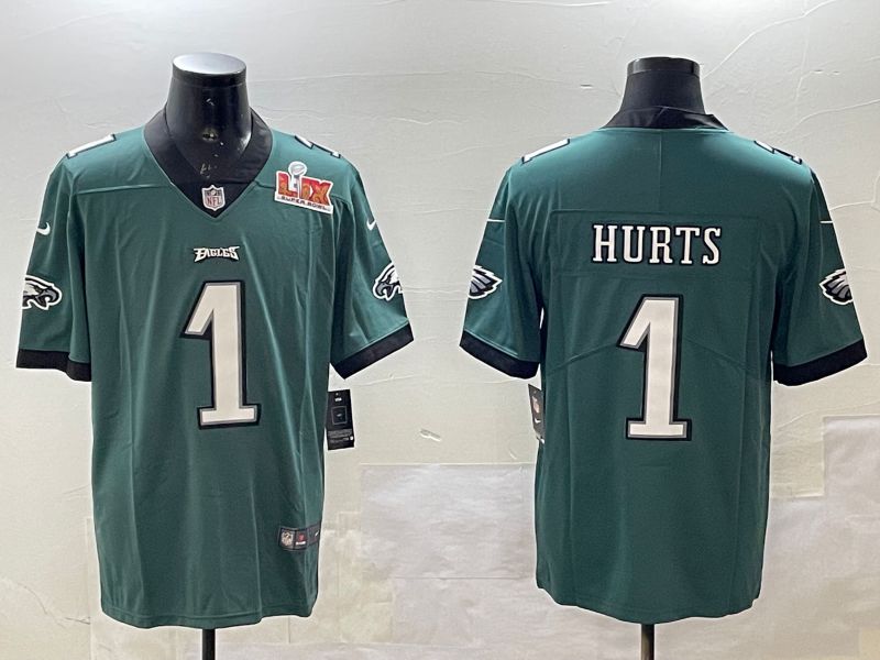 Men Philadelphia Eagles #1 Hurts Green 2025 Nike Vapor Limited NFL Jersey style 2->philadelphia eagles->NFL Jersey